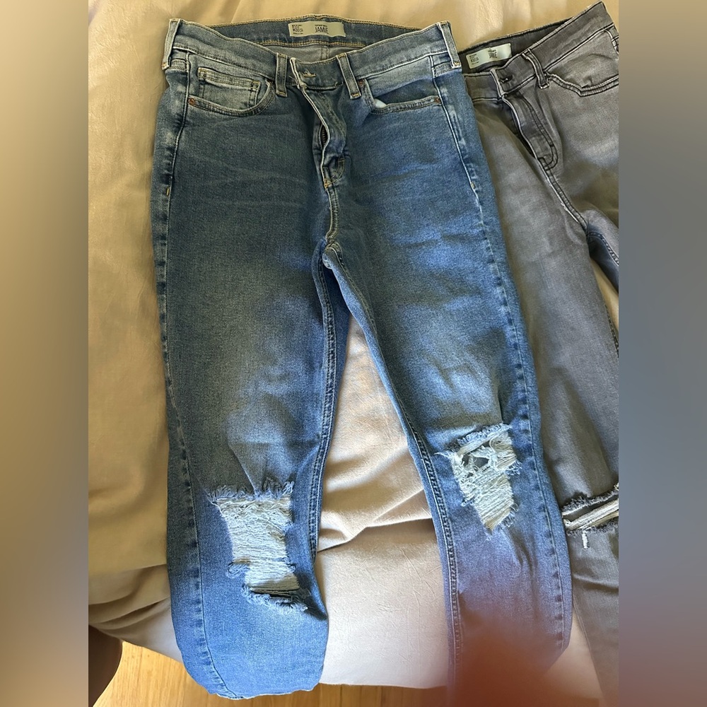 Topshop Women's Skinny Ripped Blue Jeans Size 2/50$